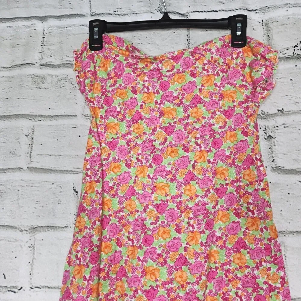 Hannah Andersson Girl's Pink Flower Short-Sleeved T-Shirt Dress Size 5-6